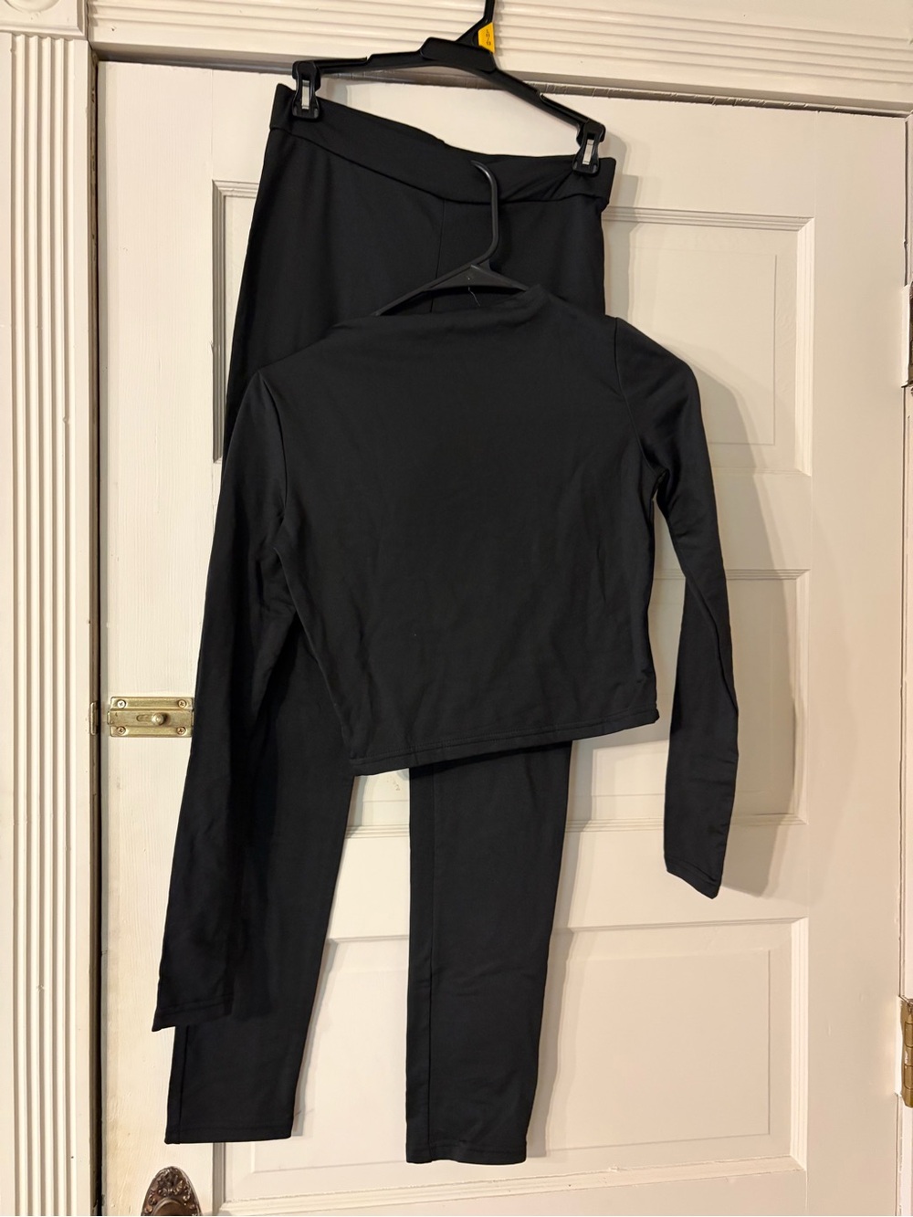 Black Two-Piece Legging Set - Long Sleeve Top & Leggings